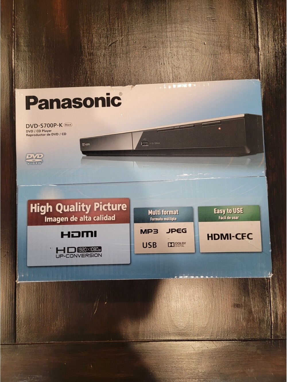 Panasonic DVD-S700P-K DVD Player 1080p HDMI USB Input HDMI-CEC Black NEW IN BOX
